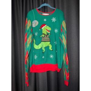 Ugly Christmas Sweater Xmas Size XL Dinosaur